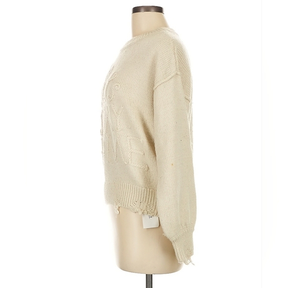 Wildfox “Let’s Stay Home” Distressed Knit Sweater – Size XS - Picture 5 of 7